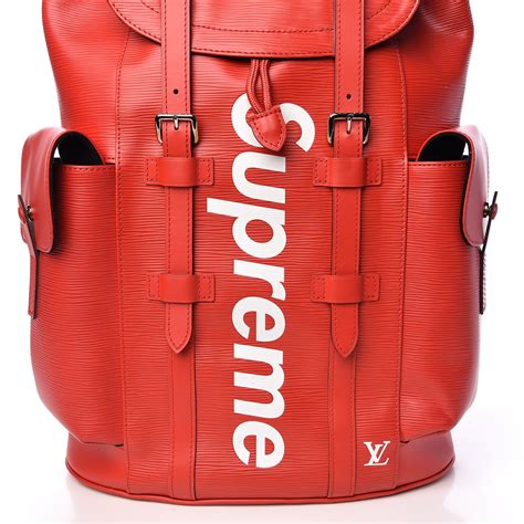 louis vuitton x supreme christopher backpack epi pm red replica|supreme christopher backpack.